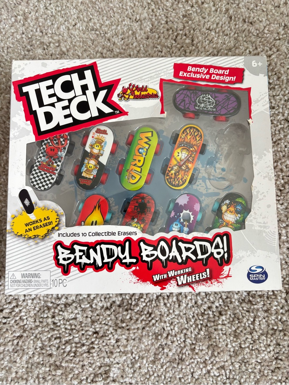 Tech Deck Bendy Boards 10 Piece Collectible Fingerboard Eraser Set Exclusive